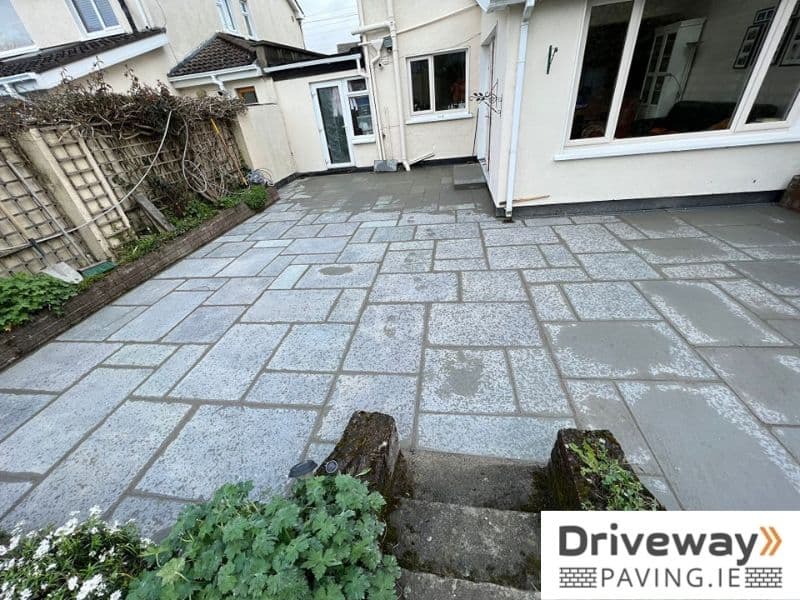 Grey Limestone Patio Installation in Dundrum, Dublin 14