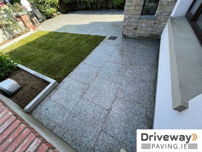 Silver granite patio and driveway installation in Swords, Co. Dublin